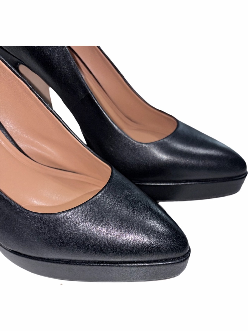 Jessica Simpson Glynis Platform Pumps Black Leather Chunky Heel Size 10 - Picture 5 of 11